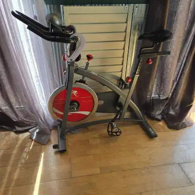 Get ready to pedal your way to fitness with this used exercise bike, featuring a sturdy frame and ad...