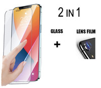 New 2 Piece Tempered Glass + Camera Protector Set iPhone XR $12