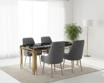 Modern Marble Dining Set – 4 Seater, View more