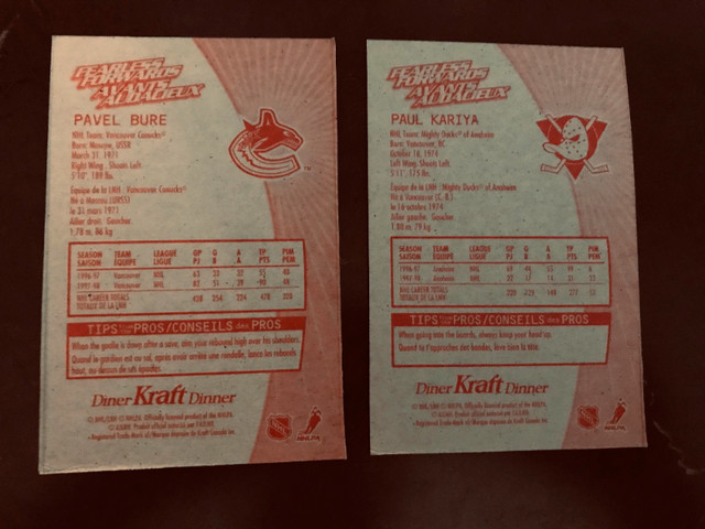 1998-99 Kraft Dinner Fearless Forwards Hockey Cards -Jagr Sundin in Arts & Collectibles in Woodstock - Image 4