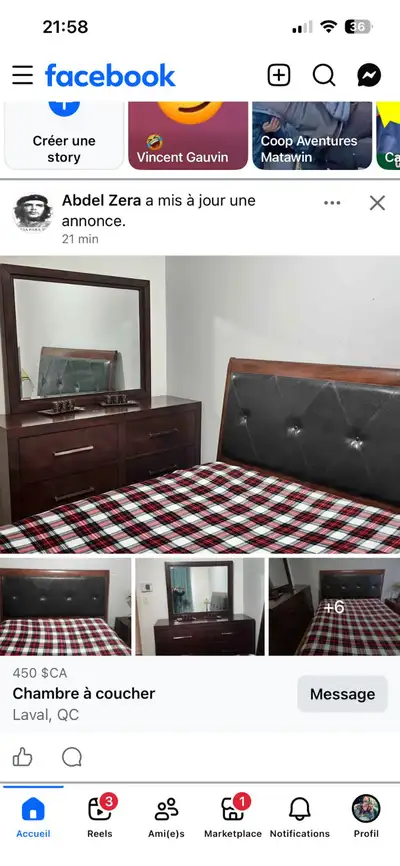 Grand lit QUEEN complet, View more