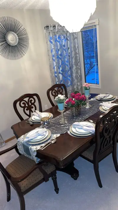 Dining table with chairs, View more