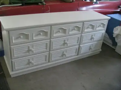 Long white elegant dresser in wood