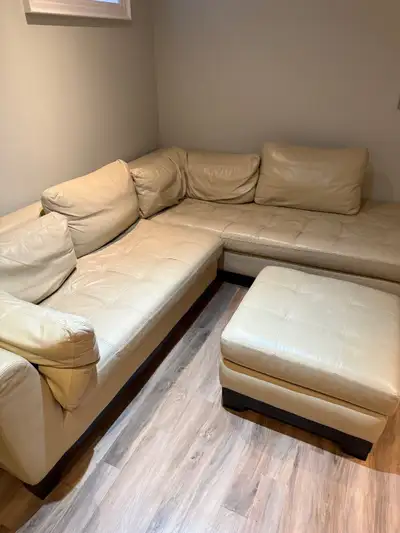 Leather Sectional Sofa with Ottoman, View more