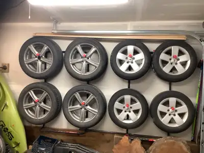 The perfect tire rack for the thin space in your garage. This rack is awesome! Can hold a small cars...