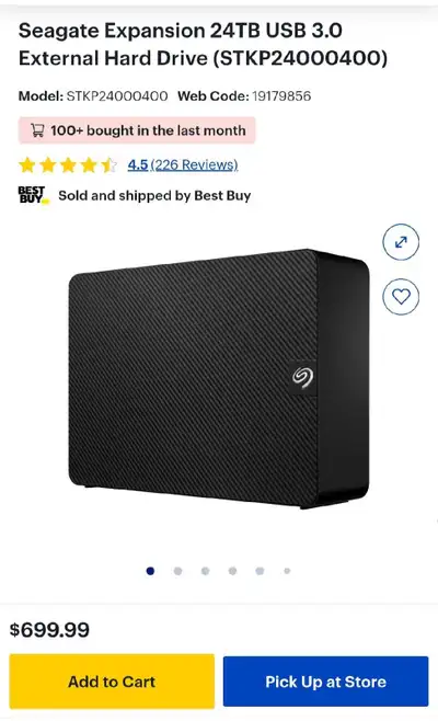 NEW Seagate 24TB External Hard Drive USB 3 (FACTORY SEALED), View more