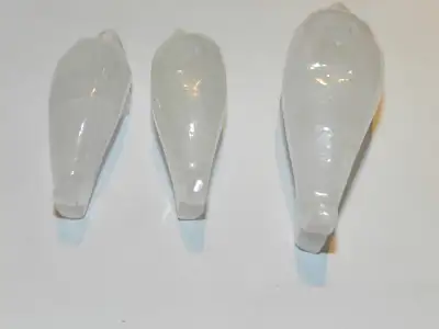 Three Dolphins, Frosted Rock Quartz, Size; 3”, 2-3/8”, 2-1/4”, f, View more