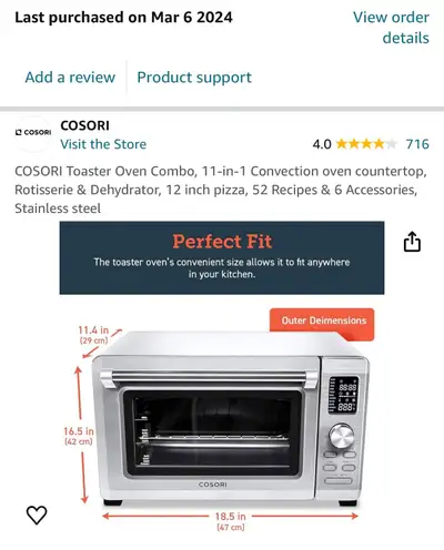 COSORI Convection Toaster Oven, View more