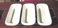 3 Tray Buffet Server, with 3 Tea-Light Candles to keep food warm