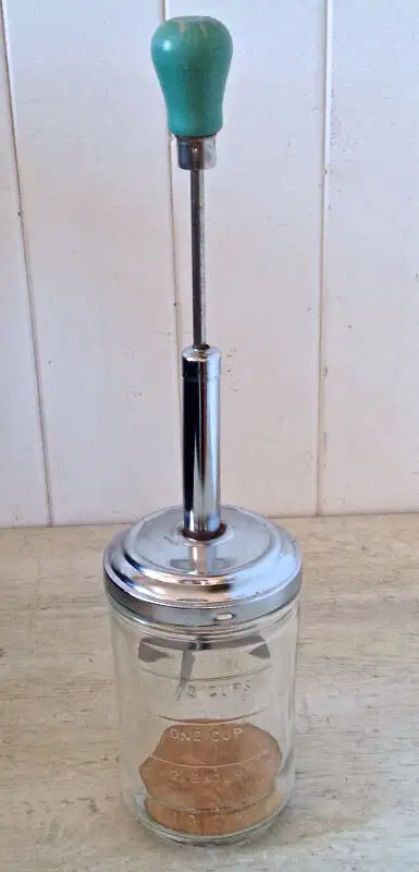 Antiquity. Collection. Glass, wood & iron mincer Hazel Atlas63417636581507121