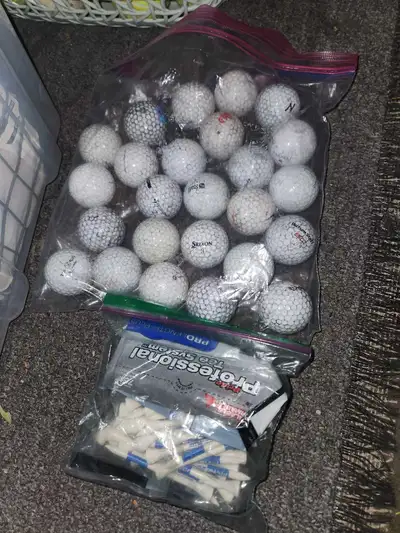 golf balls and tees, View more