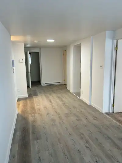 Grand 4 1/2 Demi-soussol, libre le disponible maintenant. Bain/douche, lumière au plafond dans chaqu...