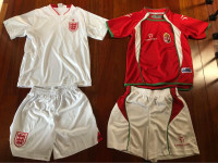 Some Football or Soccer Jerseys for Kids, England and Hungary