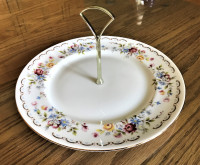 Bone China Pastry Plate with Handle 10.5"W