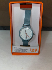 Mesh strap watch/montre (bleu) neuf 