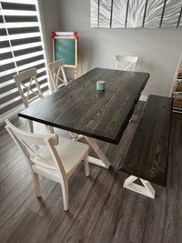 YEG Woodcraft Custom Oak Table c/w Bench
