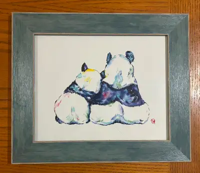 Panda watercolor painting, View more