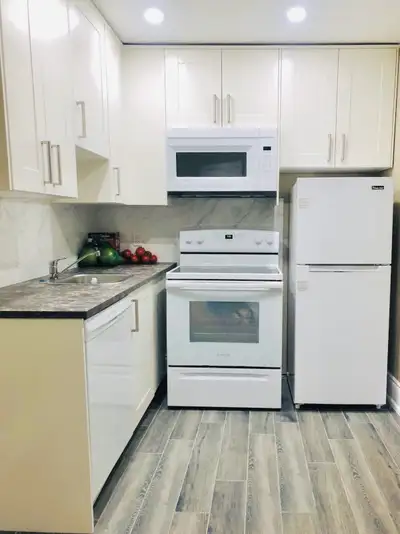 1. The three bedrooms lower-level Apartment in a bungalow newly renovated located in the safe and qu...