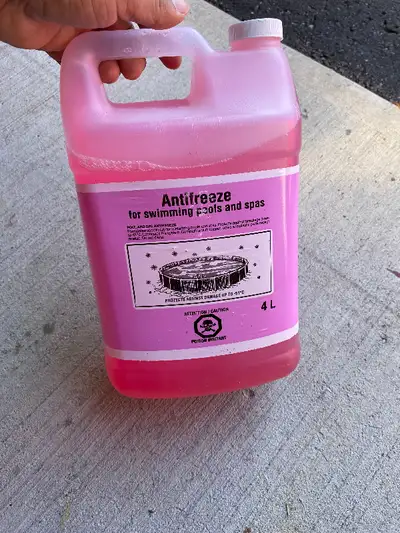 New never opened antifreeze 4ltrs, excellent for pools and hot tubs. 2qty available, $10 each