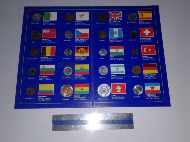 COINS OF THE WORLD 1970's FROM GULF OIL GAS PUMP GIVEAWAY in Arts & Collectibles in Kitchener / Waterloo