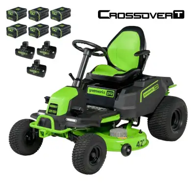 Greenworks CRT428 Crossover T Tractor Riding Lawn Mower