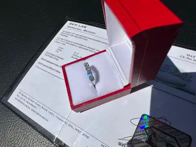 #818 - 14kt White Gold, 1.36ct Prong Set Diamond Band, Size 6, View more