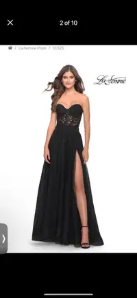 Black corset rhinestone dress - PROM