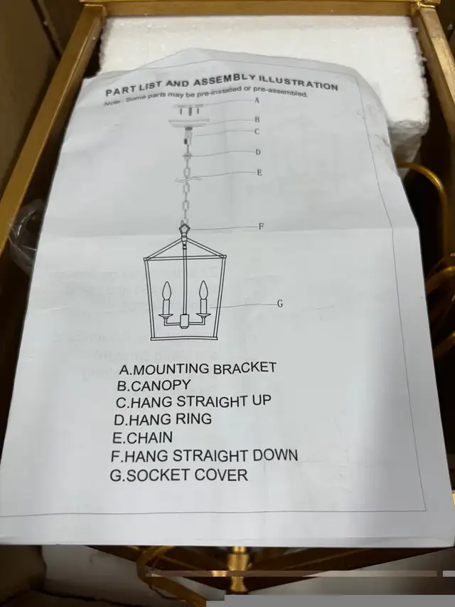 3 - Light Aged Gold(Similar Like Aged Gold Foil) Lantern Pendant in Indoor Lighting & Fans in Cambridge - Image 5