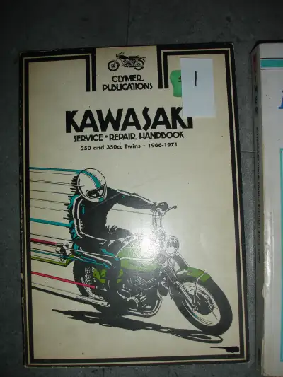 Kawasaki vintage motorcycle manuals, individually priced: #1 Clymer M352 1966-71 250 & 350 cc $20 #2...
