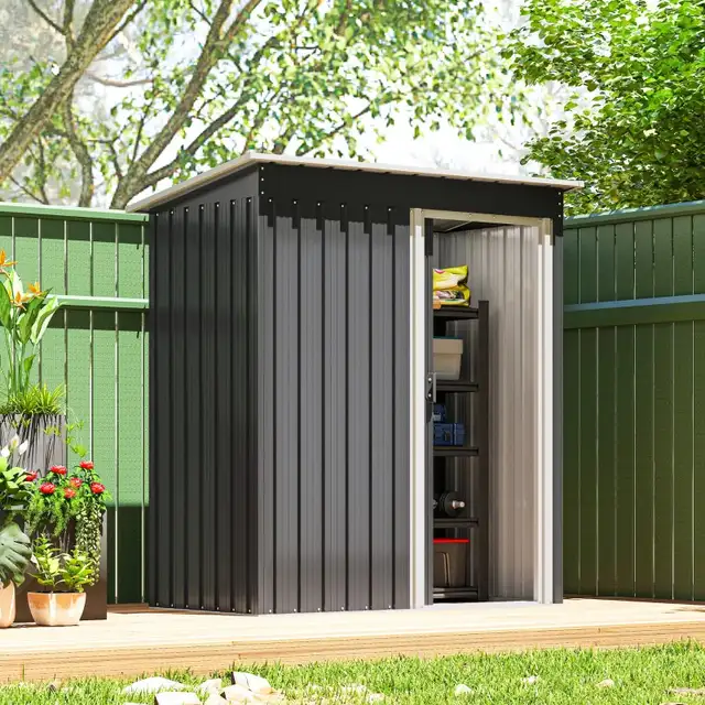 5 x 3 FT Outdoor Storage Shed with Sliding Door and Sloped Roof in Outdoor Tools & Storage in Markham / York Region - Image 8