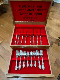 Vintage silver plated on Stainless steel flatware set for 8