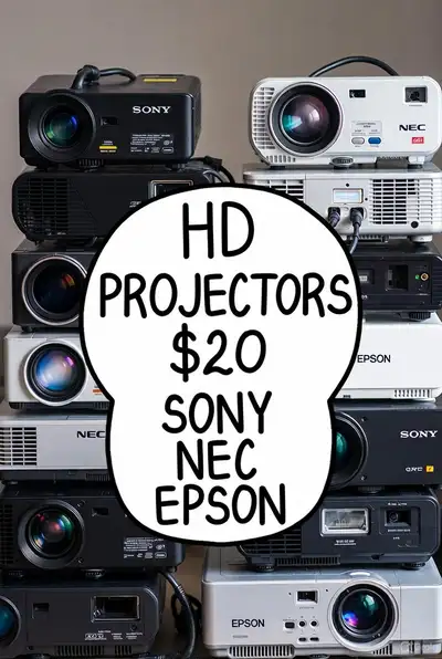 HD PROJECTORS $20 SONY nec EPSON  moving sale ENDS SOON pc mac l, View more