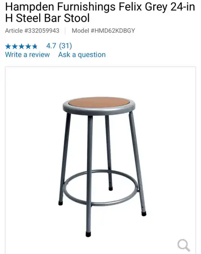 3 NEW 24” STEEL BAR STOOLS , View more
