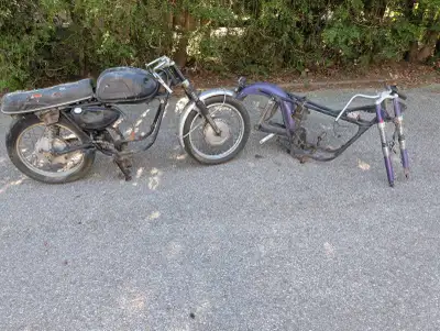 Old T20 hustler frames the black one with the tank and wheels still has a valid ownership so it's gr...