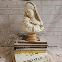 Vintage Virgin Mary Jesus Plaster Sculpture