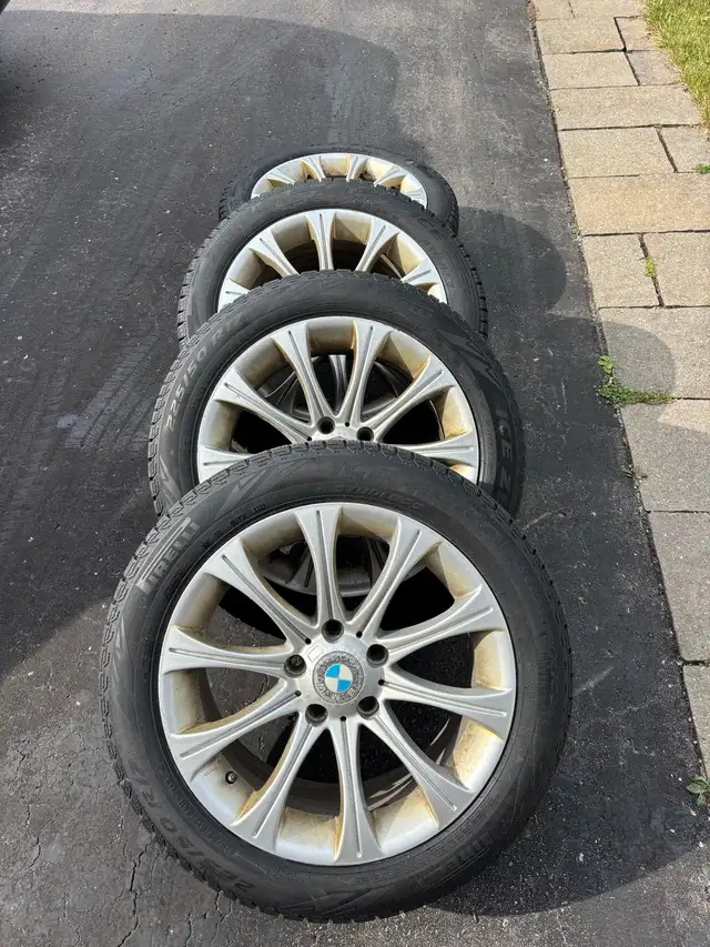 17” BMW rims mounted with Pirelli 225/50R17 winter tires. | Tires ...