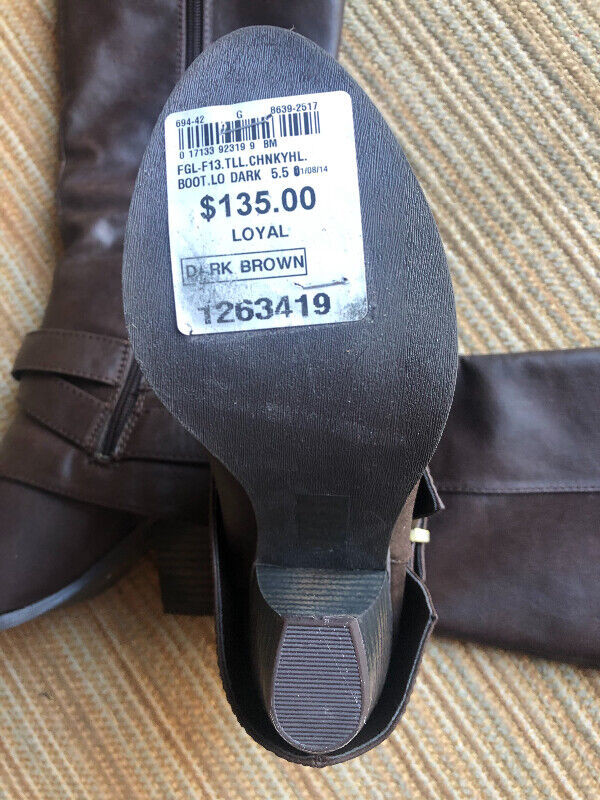 BRAND NEW SIZE 5.5 DARK BROWN HIGH BOOTS BY “FERGIE” in Women's - Shoes in Cambridge - Image 2