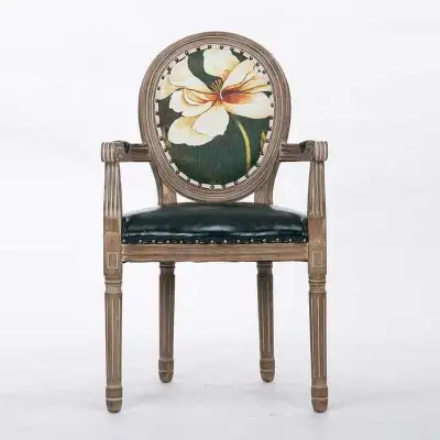 Add a touch of French country charm to your dining area with these adorable floral accent chairs! Fe...
