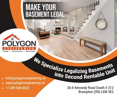 LEGAL BASEMENT DESIGN/ARCHITECT DRAWINGS/BUILDING PERMIT, View more