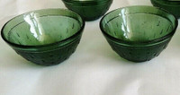 2 vintage  green florentine crystal glass bowls