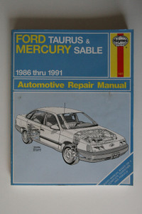 FORD TAURUS MERCURY Sable 1986-1991 Repair Manual Haynes