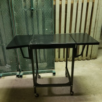 Vintage Metal Typing Table on Castors