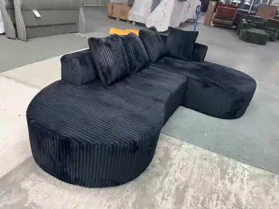 brand new  Black Corduroy Sectional Sofa, View more