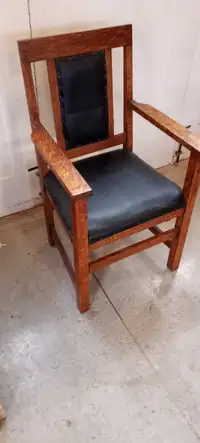 antique mission oak  arm chair