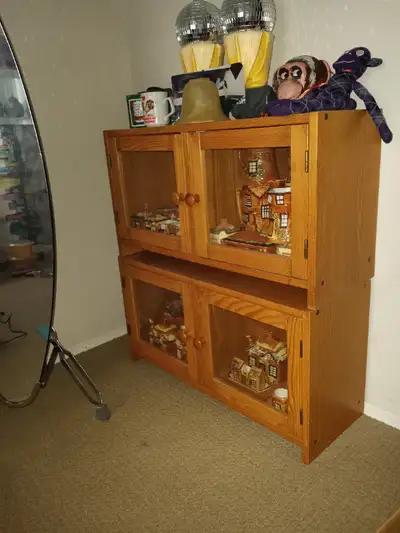 2 wooden Display Cabinets, View more