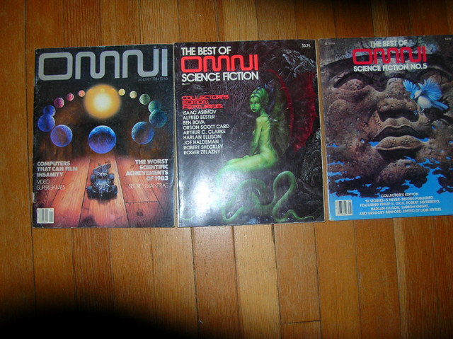 3 Vintage Omni Science Fiction Magazines Collectors Editions in Magazines in Calgary