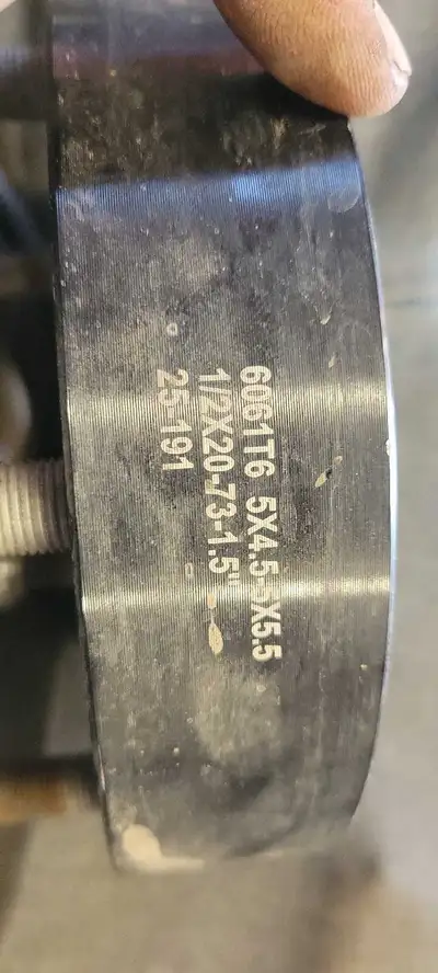 1.5" wheel spacers jeep 5x4.5 - ford 5x5.5 only used for a few months . $120 pick up in elkford bc