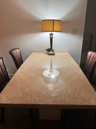 Beautiful authentic white marble kitchen table manufactured and shipped from Korea. Selling due to m...
