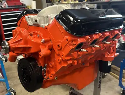 454 BBC with 336781 heads, "Carb to Pan" flat tappet engine built specifically for a C10 Square body...