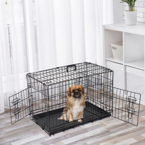 Cage en métal pour chien à deux portes/Two door metal dog crate dans Accessoires  à Ville de Montréal - Image 2